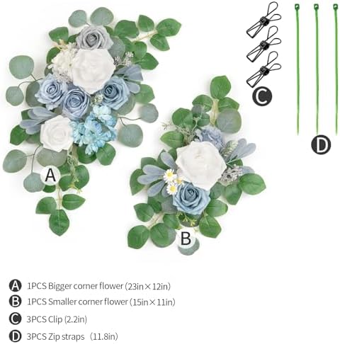 (Pack of 2 Artificial Flowers Decorations, Artificial Arch Backdrop Garlandfor Ceremony Party Reception Entrance, alternate
