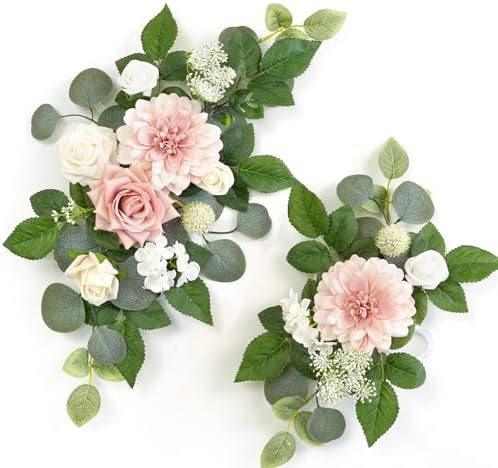 (Pack of 2) Artificial Flowers Decorations, Artificial Arch Backdrop Garlandfor Ceremony Party Reception