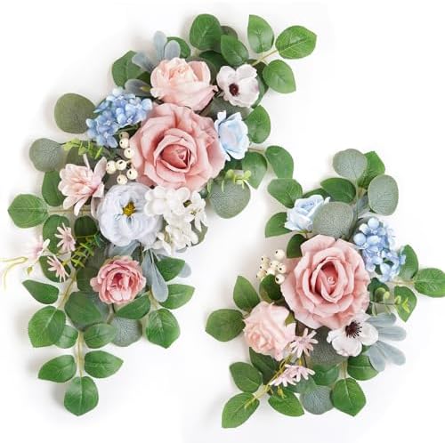 (Pack of 2 Artificial Flowers Decorations, Artificial Arch Backdrop Garlandfor Ceremony Party Reception Entrance