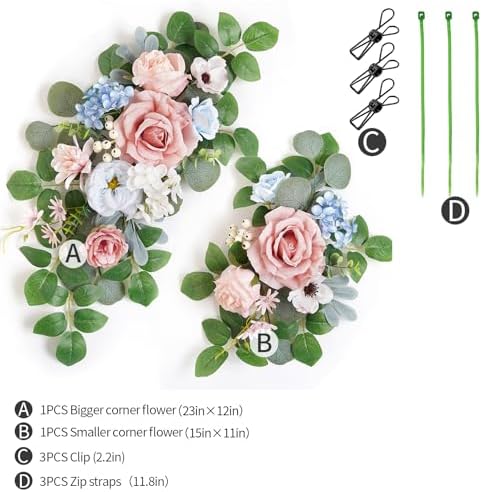 (Pack of 2 Artificial Flowers Decorations, Artificial Arch Backdrop Garlandfor Ceremony Party Reception Entrance, alternate
