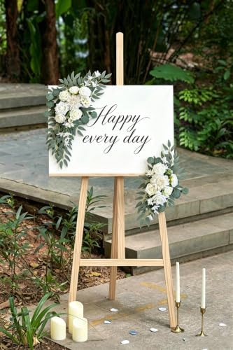 Pack of 2 Artificial Flowers for Backdrop Decoration, Wedding Arch Flowers, Reception Welcome Sign, Eucalyptus, alternate