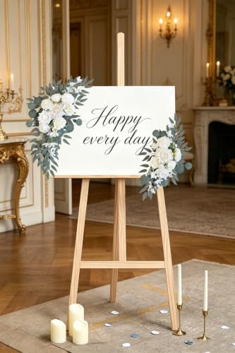 Pack of 2 Artificial Flowers for Backdrop Decoration, Wedding Arch Flowers, Reception Welcome Sign, Eucalyptus, alternate