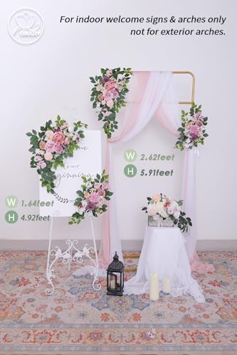 Pack of 2 Wedding Arch, Artificial Flowers, Wedding Decor, Flower Garland Be Suited to Banquet, Party, Reception, alternate