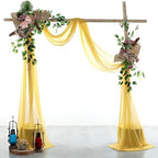 Pack of 2 Wedding Arch Drape Panel Fabric 30" x 100ft - Gold in Gold, alternate view 2