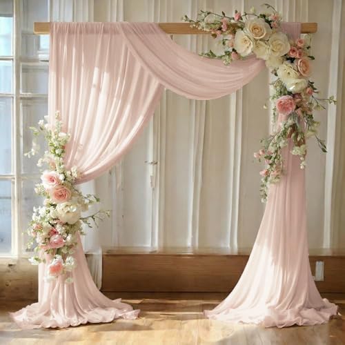 Pack of 2 Wedding Arch Drape Panel Fabric 30" x 100ft - Nude in Nude