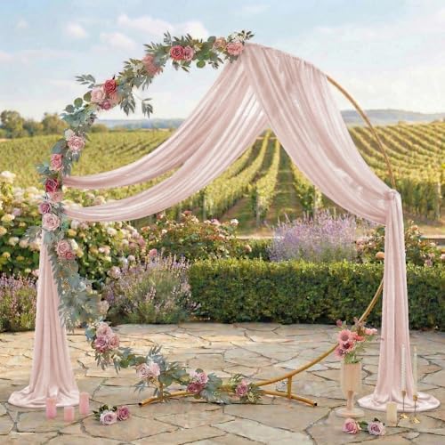 Pack of 2 Wedding Arch Drape Panel Fabric 30" x 100ft - Nude in Nude, alternate view 3