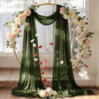 Pack of 2 Wedding Arch Drape Panel Fabric 30" x 100ft - Olive Green in Olive Green, alternate view 6