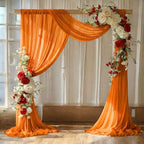 Pack of 2 Wedding Arch Drape Panel Fabric 30" x 100ft - Orange in Orange