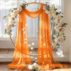 Pack of 2 Wedding Arch Drape Panel Fabric 30" x 100ft - Orange in Orange, alternate view 6