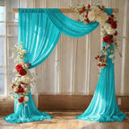 Pack of 2 Wedding Arch Drape Panel Fabric 30" x 100ft - Peacock Blue in Peacock Blue