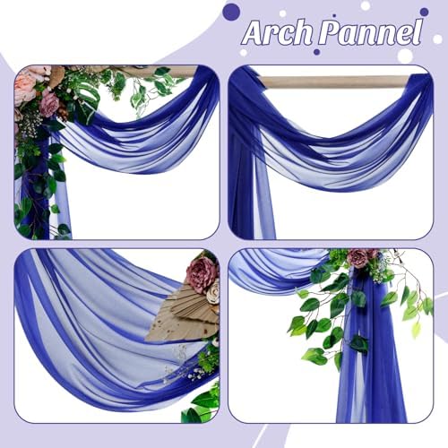 Pack of 2 Wedding Arch Drape Panel Fabric 30" x 100ft - Royal Blue in Royal Blue, alternate view 5
