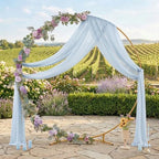 Pack of 2 Wedding Arch Drape Panel Fabric 30" x 20ft - Baby Blue in Baby Blue, alternate view 3