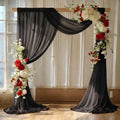 Pack of 2 Wedding Arch Drape Panel Fabric 30" x 20ft - Black in Black