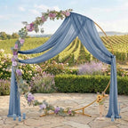 Pack of 2 Wedding Arch Drape Panel Fabric 30" x 20ft - Dusty Blue in Dusty Blue, alternate view 3