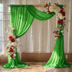 Pack of 2 Wedding Arch Drape Panel Fabric 30" x 20ft - Green in Green