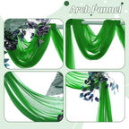 Pack of 2 Wedding Arch Drape Panel Fabric 30" x 20ft - Green in Green, alternate view 5