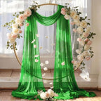 Pack of 2 Wedding Arch Drape Panel Fabric 30" x 20ft - Green in Green, alternate view 6