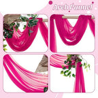 Pack of 2 Wedding Arch Drape Panel Fabric 30" x 20ft - Hot Pink in Hot Pink, alternate view 5