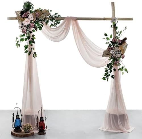 Pack of 2 Wedding Arch Drape Panel Fabric 30" x 20ft - Nude in Nude, alternate view 2