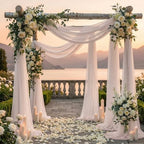 Pack of 2 Wedding Arch Drape Panel Fabric 30" x 20ft - Nude in Nude, alternate view 4