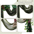 Pack of 2 Wedding Arch Drape Panel Fabric 30" x 20ft - Olive Green in Olive Green, alternate view 5