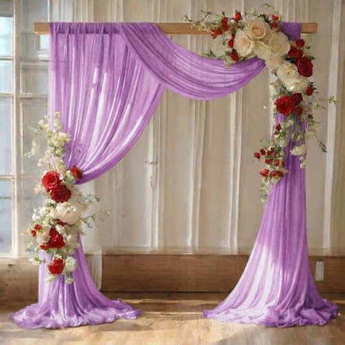 Pack of 2 Wedding Arch Drape Panel Fabric 30" x 20ft - Orchid in Orchid