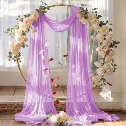 Pack of 2 Wedding Arch Drape Panel Fabric 30" x 20ft - Orchid in Orchid, alternate view 6