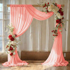 Pack of 2 Wedding Arch Drape Panel Fabric 30" x 20ft - Peach in Peach