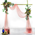 Pack of 2 Wedding Arch Drape Panel Fabric 30" x 20ft - Peach in Peach, alternate view 2