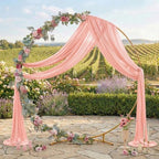 Pack of 2 Wedding Arch Drape Panel Fabric 30" x 20ft - Peach in Peach, alternate view 3