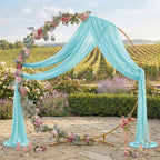 Pack of 2 Wedding Arch Drape Panel Fabric 30" x 20ft - Teal in Teal, alternate view 3