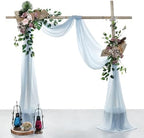 Pack of 2 Wedding Arch Drape Panel Fabric 30" x 30ft - Baby Blue in Baby Blue, alternate view 2
