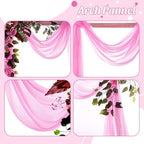 Pack of 2 Wedding Arch Drape Panel Fabric 30" x 30ft - Bubblegum Pink in Bubblegum Pink, alternate view 5