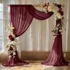 Pack of 2 Wedding Arch Drape Panel Fabric 30" x 30ft - Burgundy in Burgundy