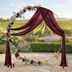 Pack of 2 Wedding Arch Drape Panel Fabric 30" x 30ft - Burgundy in Burgundy, alternate view 3
