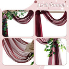 Pack of 2 Wedding Arch Drape Panel Fabric 30" x 30ft - Burgundy in Burgundy, alternate view 5