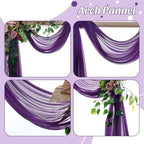 Pack of 2 Wedding Arch Drape Panel Fabric 30" x 30ft - Cadbury Purple in Cadbury Purple, alternate view 5