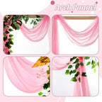 Pack of 2 Wedding Arch Drape Panel Fabric 30" x 30ft - Coral in Coral, alternate view 5