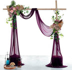 Pack of 2 Wedding Arch Drape Panel Fabric 30" x 30ft - Eggplant in Eggplant, alternate view 2