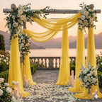 Pack of 2 Wedding Arch Drape Panel Fabric 30" x 30ft - Gold in 2 Panel (30 Ft Long X 30" Width) in Gold, alternate view 4
