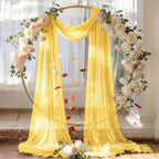 Pack of 2 Wedding Arch Drape Panel Fabric 30" x 30ft - Gold in 2 Panel (30 Ft Long X 30" Width) in Gold, alternate view 6