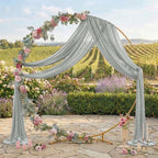 Pack of 2 Wedding Arch Drape Panel Fabric 30" x 30ft - Grey in Grey, alternate view 3