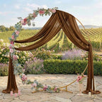 Pack of 2 Wedding Arch Drape Panel Fabric 30" x 30ft - Mocha in Mocha, alternate view 3
