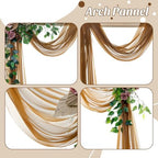 Pack of 2 Wedding Arch Drape Panel Fabric 30" x 30ft - Mocha in Mocha, alternate view 5