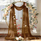 Pack of 2 Wedding Arch Drape Panel Fabric 30" x 30ft - Mocha in Mocha, alternate view 6