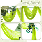 Pack of 2 Wedding Arch Drape Panel Fabric 30" x 30ft - Parrot Green in Parrot Green, alternate view 5