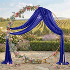 Pack of 2 Wedding Arch Drape Panel Fabric 30" x 30ft - Royal Blue in Royal Blue, alternate view 3