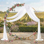 Pack of 2 Wedding Arch Drape Panel Fabric 30" x 30ft - White in White, alternate view 3
