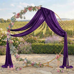 Pack of 2 Wedding Arch Drape Panel Fabric 30" x 40ft - Cadbury Purple in Cadbury Purple, alternate view 3