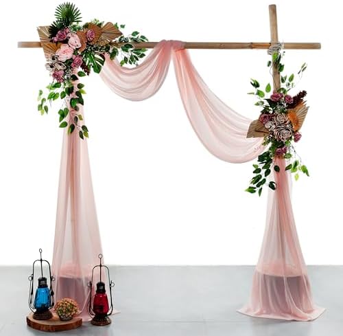 Pack of 2 Wedding Arch Drape Panel Fabric 30" x 40ft - Dusty Rose in Dusty Rose, alternate view 2